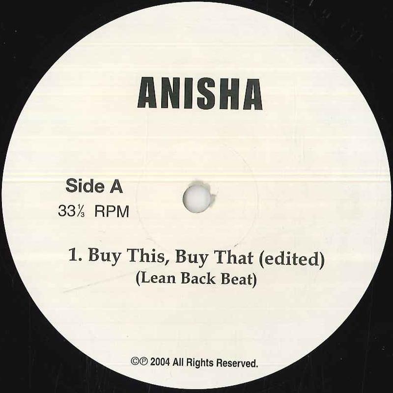 

10inch Record ANISHA - Buy This, Buy That ANISHA1 NONE Rap & Hip-Hop/R&B Used