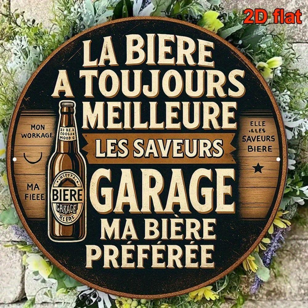 Round Metal Tin Sign Beer Culture Wall Art Bar Decor 20x20cm