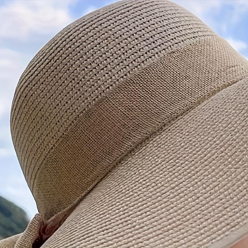 Large Lightweight Polyester Women's Wide-Brimmed Straw-Style Hat | Foldable, Adjustable Drawstring, Breathable, All-Season for Outdoor Activities