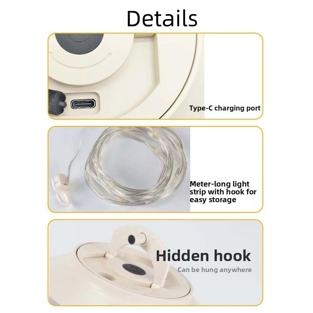 Recyclable Light String Camping Lantern Hanging Retro Tent Lamp  Festive Decorations