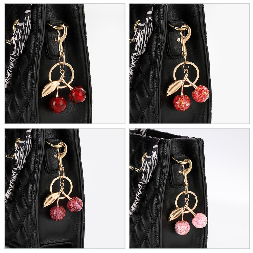 Fashionable Cherry Shaped Keychain Adorable Cherry Fashion Key Chain Stylish Keyrings Jewelry for Car Keys or Bags