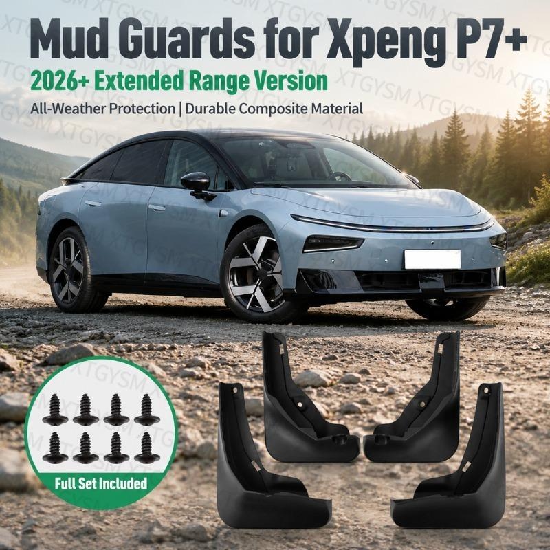 Mudguards Fenders For Xpeng P7+ 2026 Extended Range Edition, Car Accessories Block Sand Mud Protect Paint Sport Styling Parts