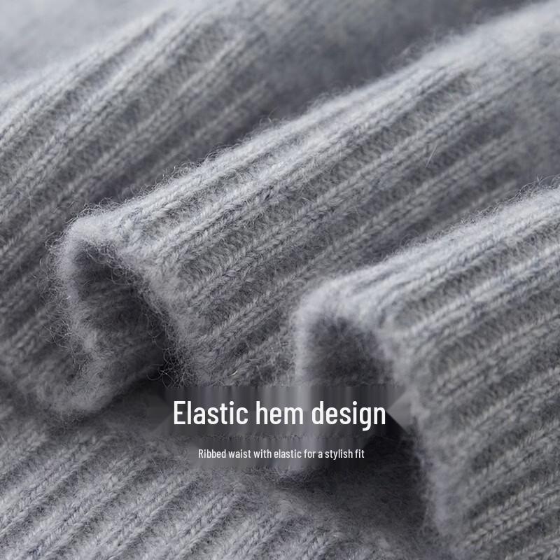 Hengyuanxiang Men's Thickened Pure Wool Turtleneck Sweater