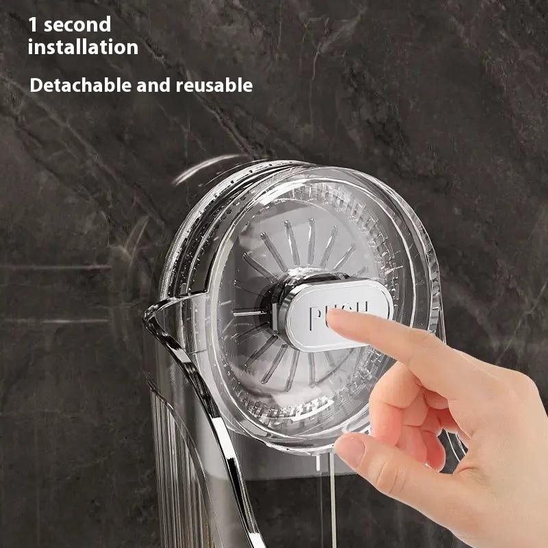 Raft de depozitare cu ventuză Fără găurire Transparent Auriu Baie Scurgere Raft Organizator Montat pe perete