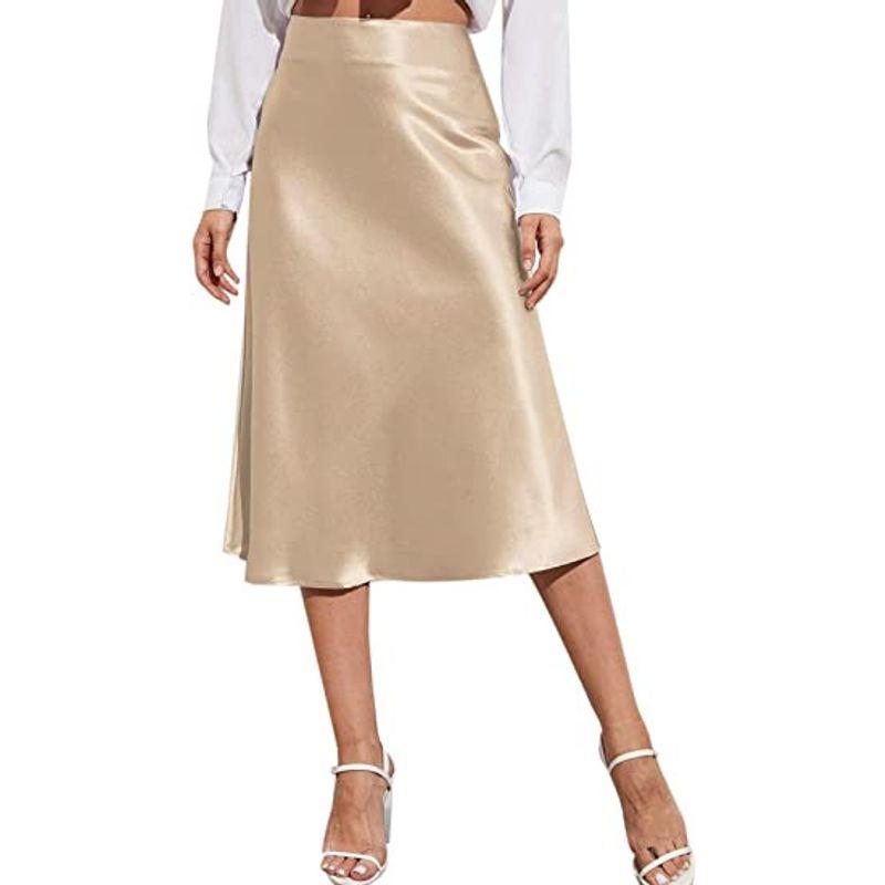 

Solid Color Elastic Waist Loose Skirt Pure Color Elastic Waist Loose Skirt Female Khaki XL