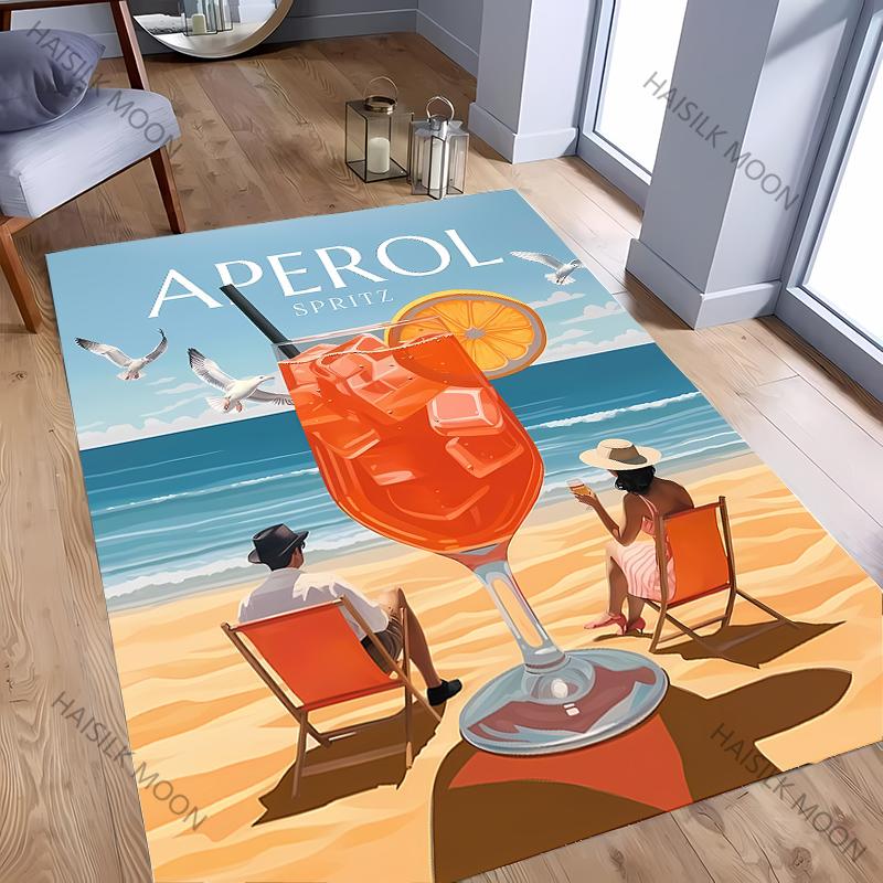 A-Aperol Rug for Bedroom S-Spritz Theme Carpet for Teens Office Area Large Decor Carpet for Dining LivingRoom Playroom Floor Mat
