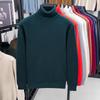 Autumn Mens Knitted Turtleneck Sweater Slim Fit Long Sleeve Anti-pilling Pullover Solid Color Trend Men Streetwear