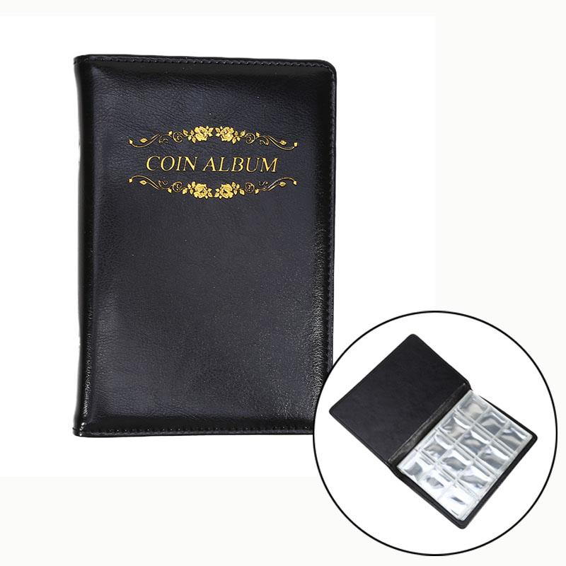 Coin Storage Album PU Cover Hard Smooth Surface Portable Collection Book Coin Collector BookCoin Organizer Photo Storage Book