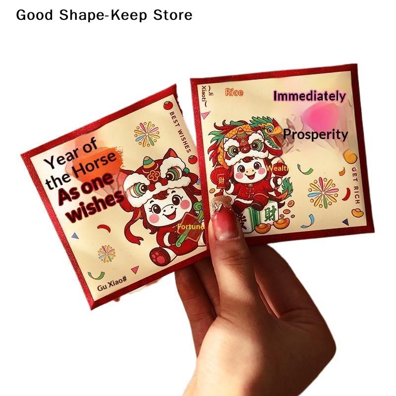 6Pcs Red Envelope 2026 Horse Year Traditional Blessing Mini Cartoon Lucky Money Bag for Marriage Celebration Paper Pocket