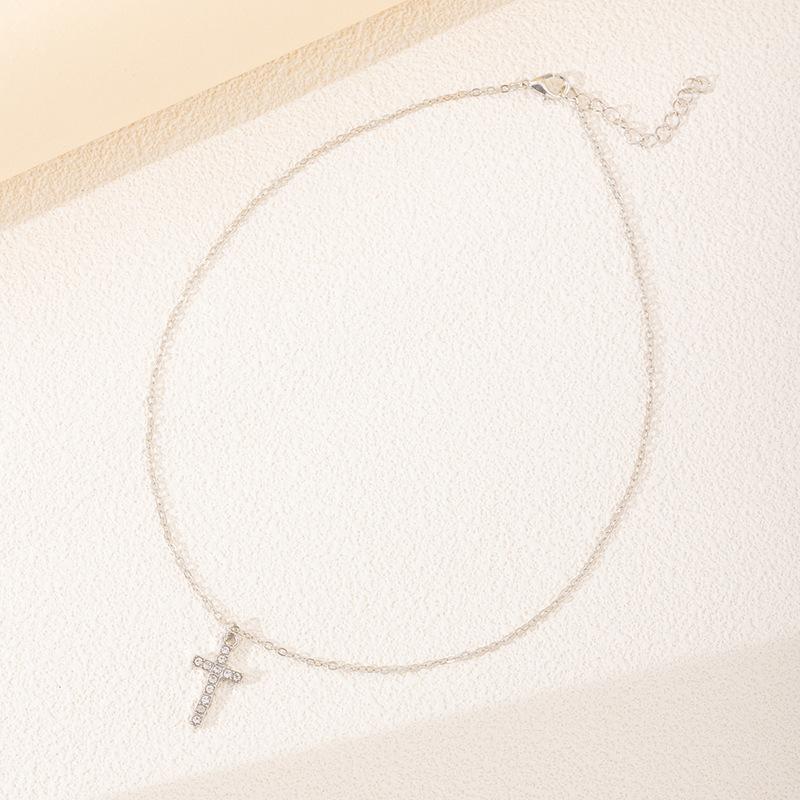 Alloy Diamond Cross Pendant Jewelry Women's Versatile Geometric Necklace Animal Snake Necklace