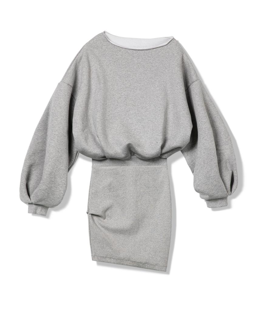 Milkeuaeswiaendeudolseu Asymmetric Sweat Mini Dress - Melange
