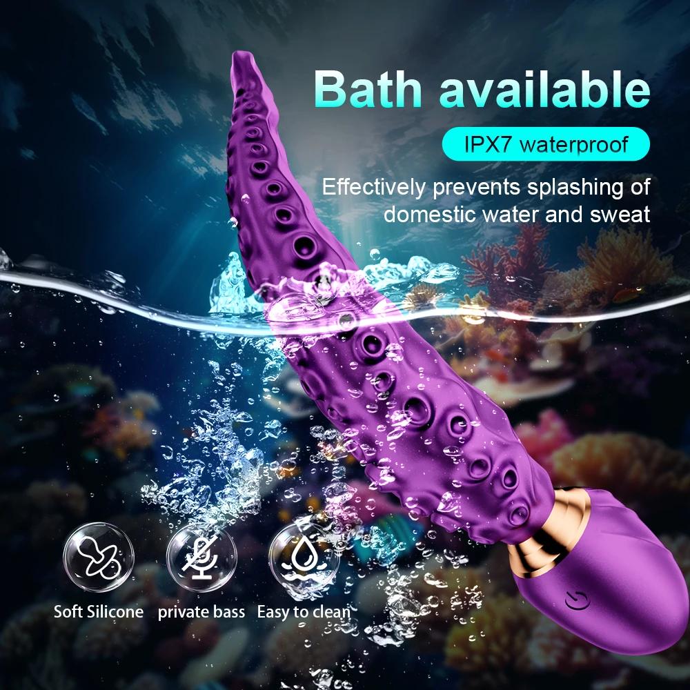 Octopus Tentacle Anal Vibrator Female G-Spot Clit Vagina Stimulation 360° Rotation  Silicone Dildo Masturbation Sex Toys Women