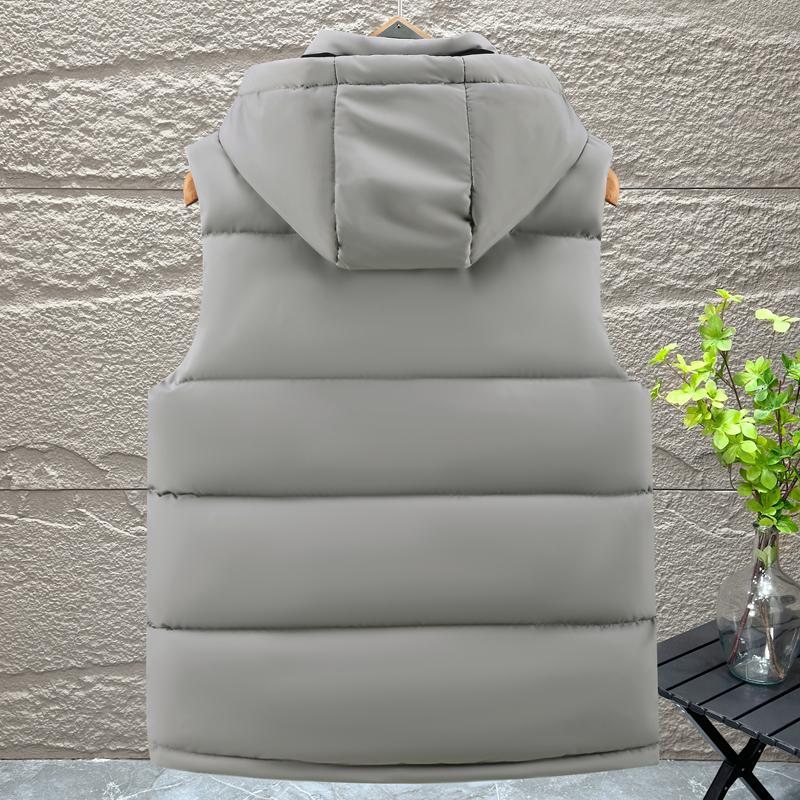 Plus Size M-5XL Winter Sleeveless Jackets Man Thick Outerwears Fashion Men's Warm Vest Hooded