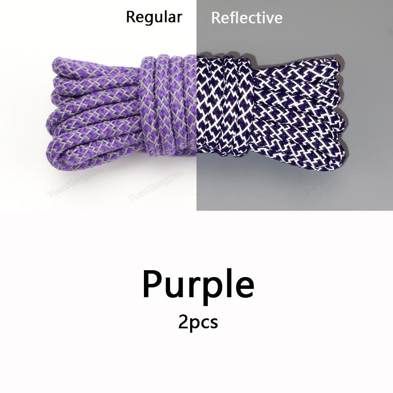 1Pair Reflective Shoelaces Quality Sneakers Shoelaces Round Laces for Shoes Diameter 0.4cm 100/120/140/160cm 1Pair Shoestrings