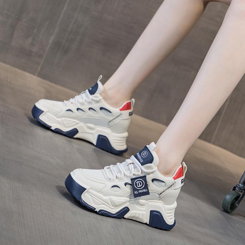 Women's Shoes Daddy Shoes, Mid-top Hundred Comfortable Muffin, Thick Bottom Within The High Casual Shoes