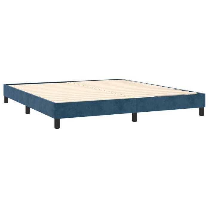 Maison Exclusive - Sommier à lattes de lit et matelas Bleu foncé 160x200cm Velours