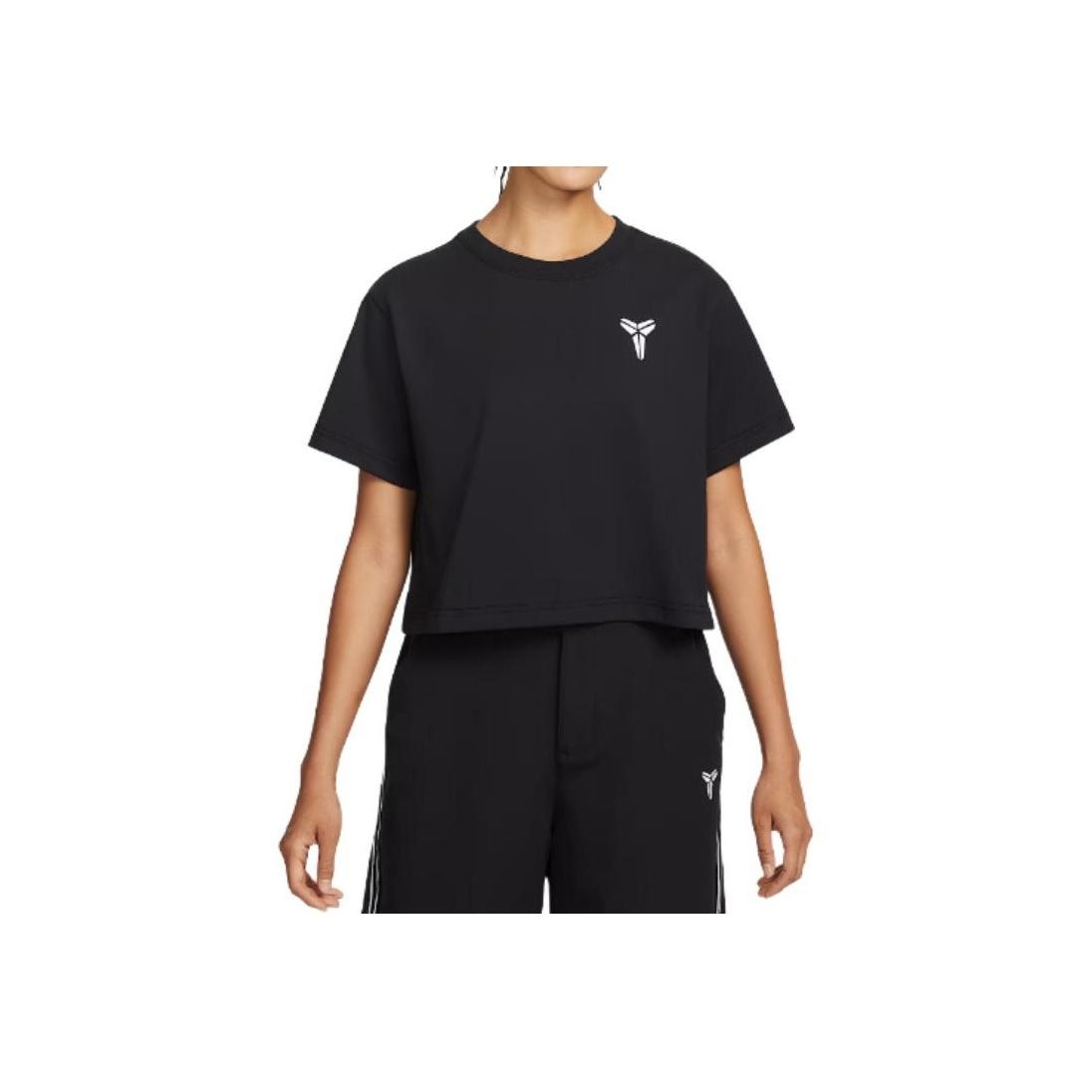 

Nike Свободная футболка с коротким рукавом и круглым вырезом, укороченная, женские топы, черная IM0368-010 XL