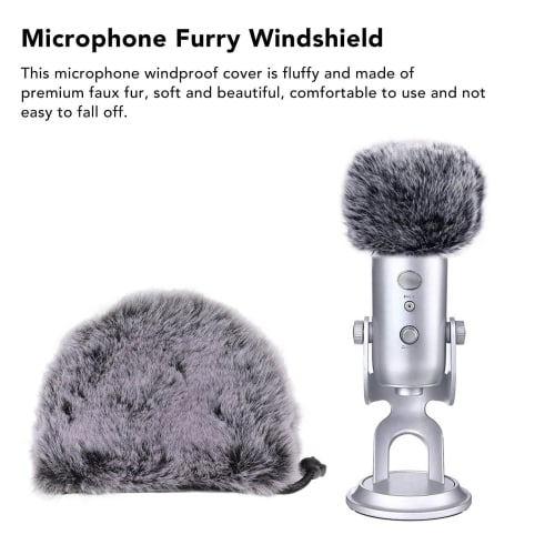 Professional Microphone Soft Cover, Microphone Furry Windscreen Reduces Wind Noise, Muff Condenser Microphone Windshield Windproof Cover Reduces Wind