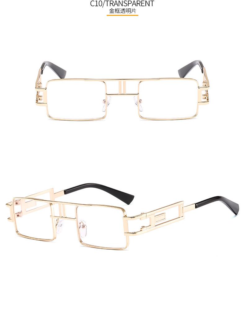 

Retro Punk Rectangle Sunglasses Women Fashion Hollow Out Metal Frames Steampunk Shades Men Eyewear Mirror Uv400