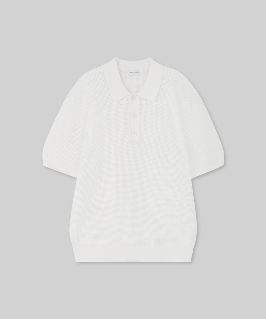 MUSINSA STANDARD Crochet Knitted Polo Shirt [Ivory]