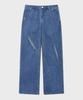 FALLETT Slit Straight Denim Pants Blue