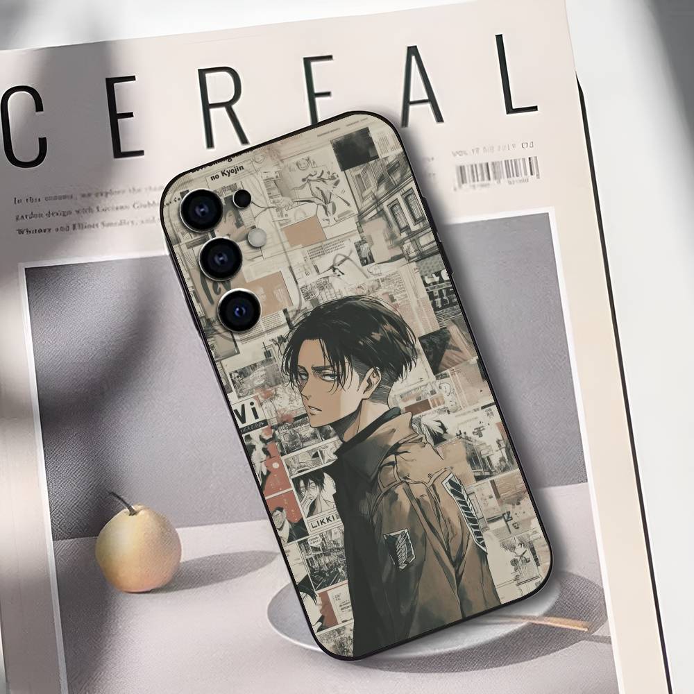 L-Levi Ackerman A-Attack On T-Titans Phone Case For Samsung S25,S24,S21,S22,S23,S30,Ultra,S20,Plus,Soft Silicone Black Cover