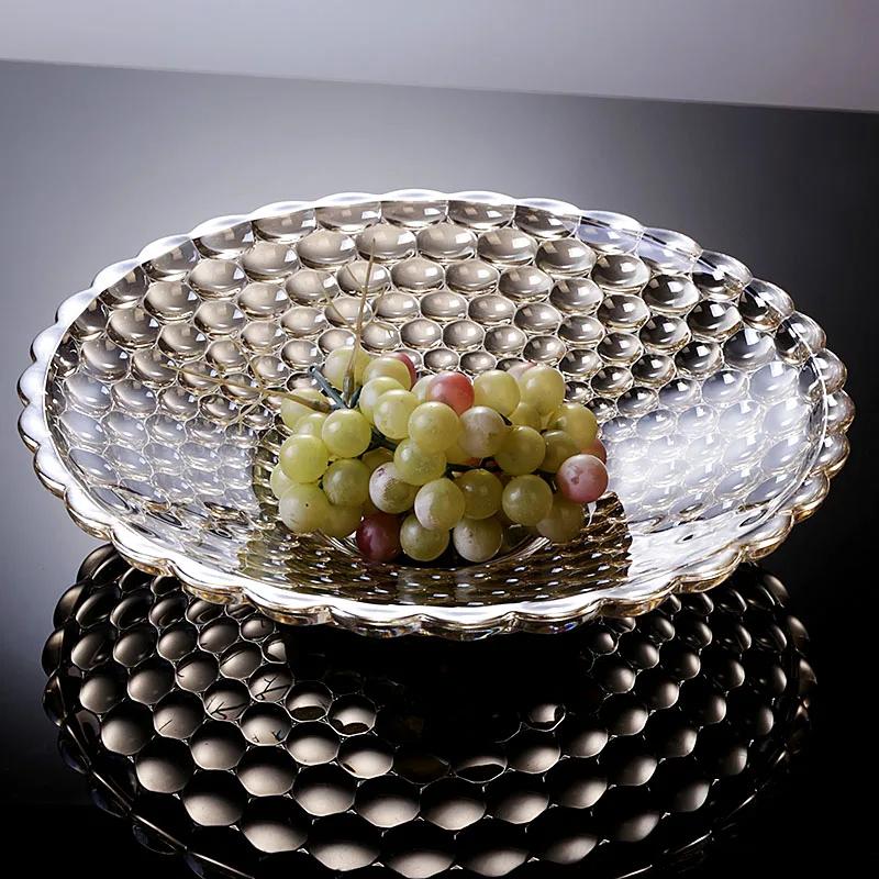 Högklassig ljus lyx europeisk stil hushållskristallglas fruktskål stor fruktskål kontor inflyttningsfest