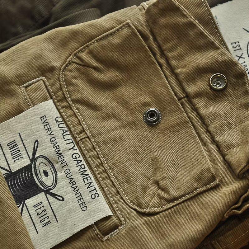 Men Loose Casual Cargo Pants Teenage Summer Straight Mid-rise Casual Pants