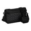 COACH Heritage 24 Zip closure brand print coated canvas shoulder crossbody bag medium men's charcoal and black