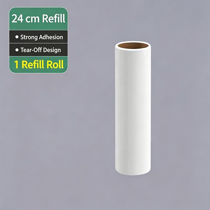24cm Wide Lint Rollers Sticky with Long Handle Large Surface Pet Hair Remover Dust Brush for Carpets Floors Curtains 1Roll-replacement paper
