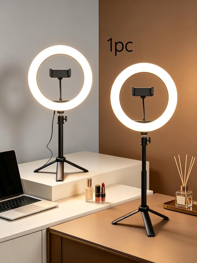 Xiaomi Portable 10" Circle Light with Adjustable Desktop Tripod, 120 LED Beads 3 Color Temperature Ring Light for Makeup Live Streaming