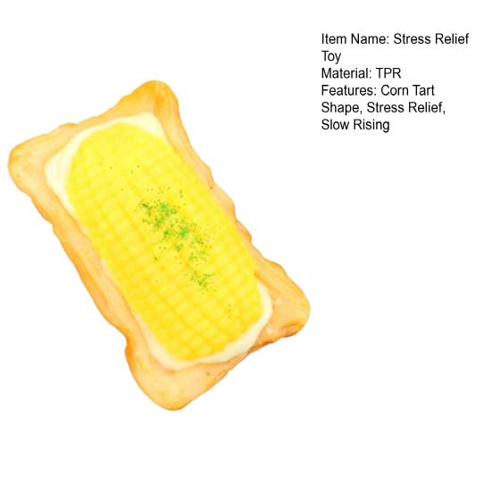 Simulated Corn Tart Squeeze Toy Stress Relief Slow Rising Toasted Bread Corn Sensory Toy Decompression Stress Ball Food Pinch Fidget Toy