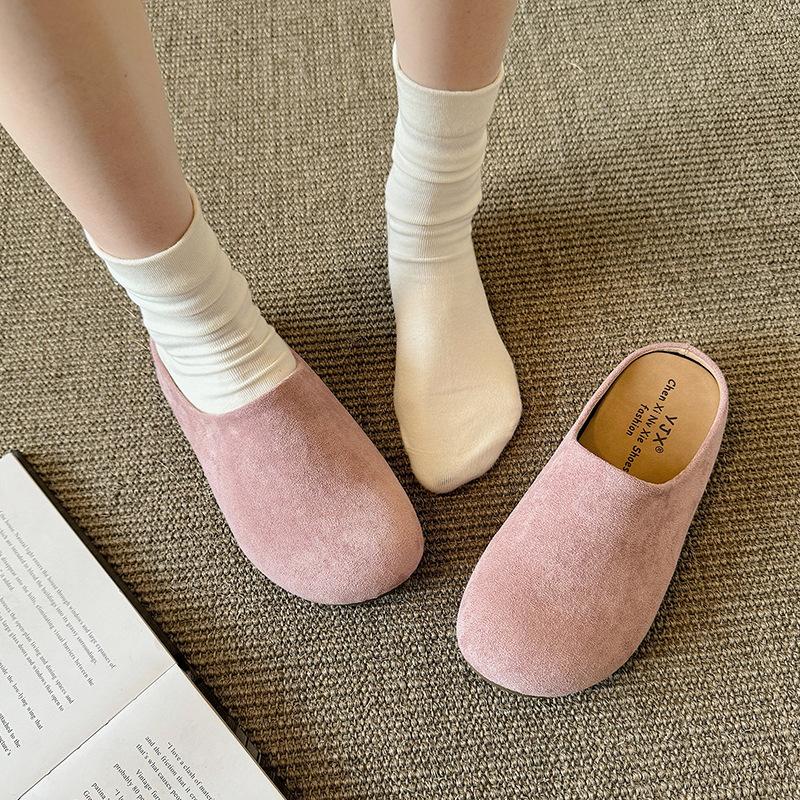Platform Birkenstock shoes bag head half slippers women's outer wear 2025 spring and autumn new models pregnant women retro ugly Boken half drag