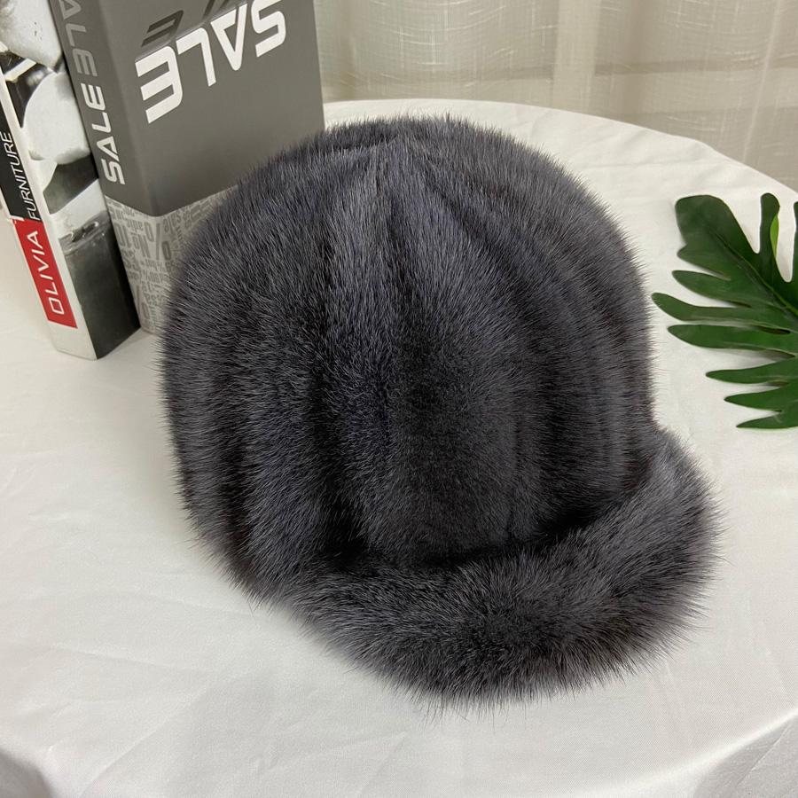 

Натуральная норковая шляпа с козырьком, бейсболка, женская, зимняя, элегантная, стильная, теплая шапка One Size