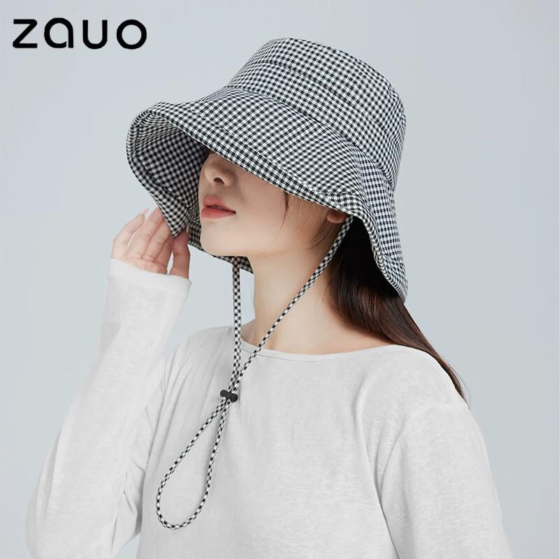 Zauo Summer UV Protection Wide Brim Bucket Hat
