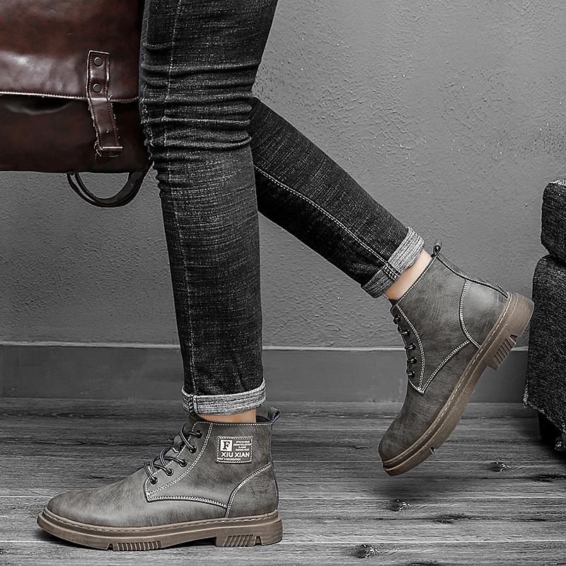 New Genuine Leather Men Boots Classic Man Ankle Boots  Outdoor Shoes Comfortable Casual Shoes Spring Autumn Botas De Hombre