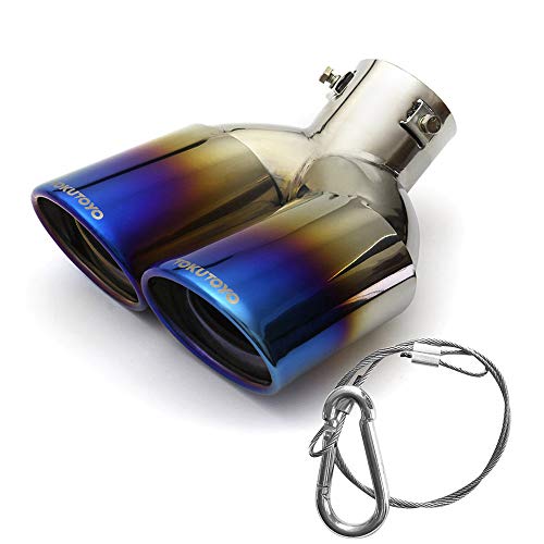 

Универсальный насадок глушителя Tokutoyo для прибл.. Глушители 36 мм - 51 мм, титаново-обожженные, направленные вниз, 2 трубы, внешние, кастомные детали, нержавеющая сталь w