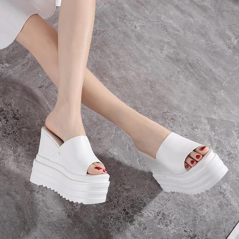Fashion 14CM summer slippers women platform sandals women sliders shoes summer high heels slippers flip flops female shoes