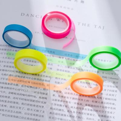 Transparent Fluorescent Index Tabs PET Marking Sticker Sticker Roll  School Office Supplies