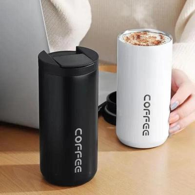 1 Pieza 400ml/500ml Acero Inoxidable Viaje Térmico Cuello de Cisne Hervidor Hogar Tazas Taza de Café con Tapa a Prueba de Fugas Tazas para Té con Leche