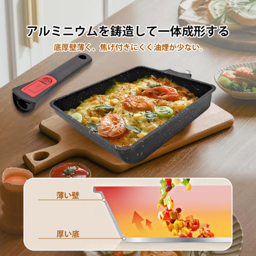 RANXINGST Omelet Frying Pan, 16*19cm, Induction & Gas Compatible, Removable Handle, Oven & Dishwasher Safe, Easy To Clean, PFOA & PFOS Free, Non-Stick