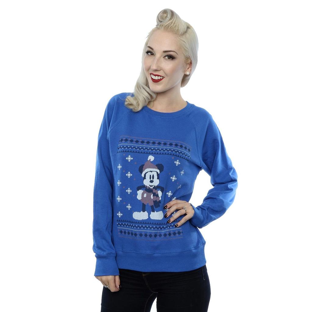 Disney Womens/Ladies Mickey Mouse Scarf Christmas Sweatshirt