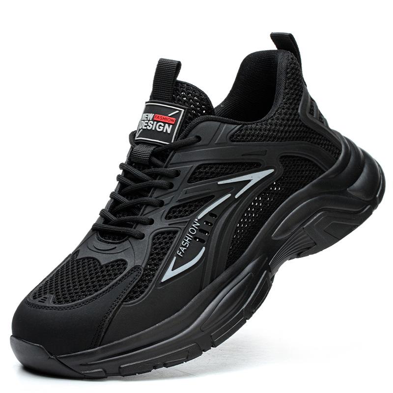 Zero Metal Safety Shoes: Lightweight, Breathable, Anti-Smash, Anti-Puncture for Secure Construction Work Black;41