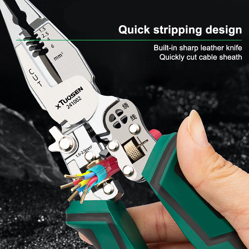 10 In 1 Wire Strippers With Electricity Measurement Function Wire Stripping Pliers For Cutting And Pulling Wires Scissor