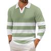 Men's Casual Fashion Printed Lapel Long-sleeved Knitted Bottoming Shirt Top