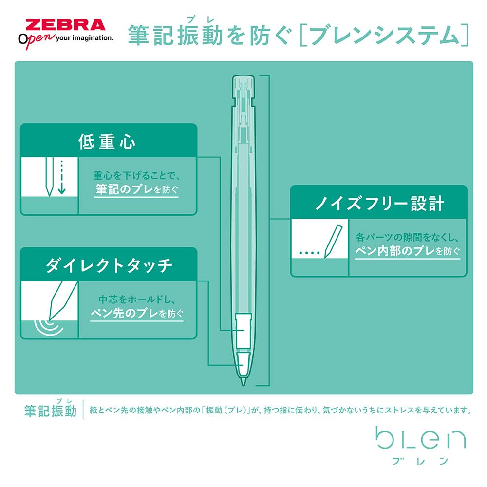 Zebra Ballpoint Pen Blen Cat Color Brown Tabby Body 10 Pcs Oil-based 0.5mm B-BAS88-NK-CT