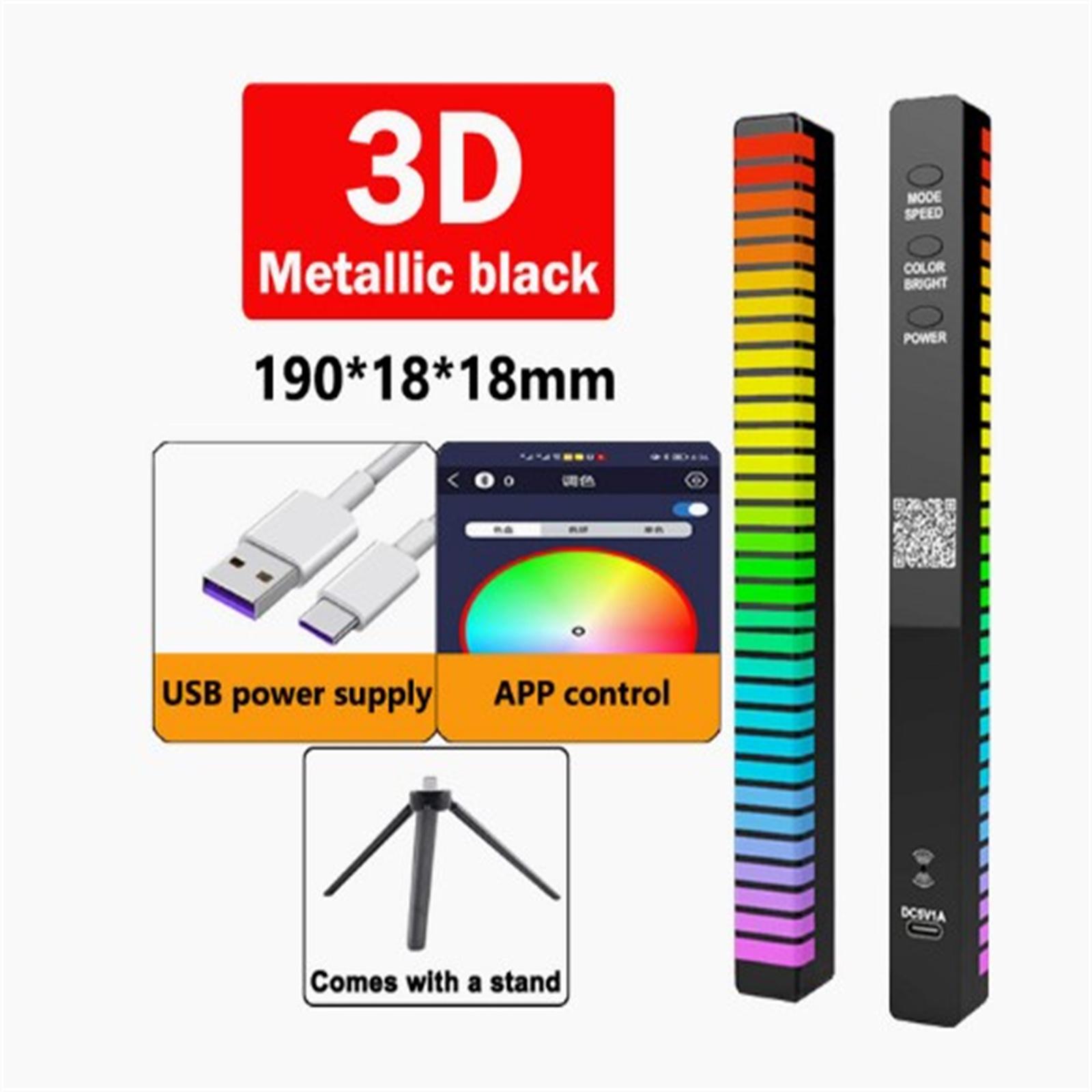 

Led Strip Light Rgb Sound Control Light Bluetooth-compatible Music Rhythm Ambient Light Led Pickup Lamp With Bracket 5V [Type-c plug-in] #1