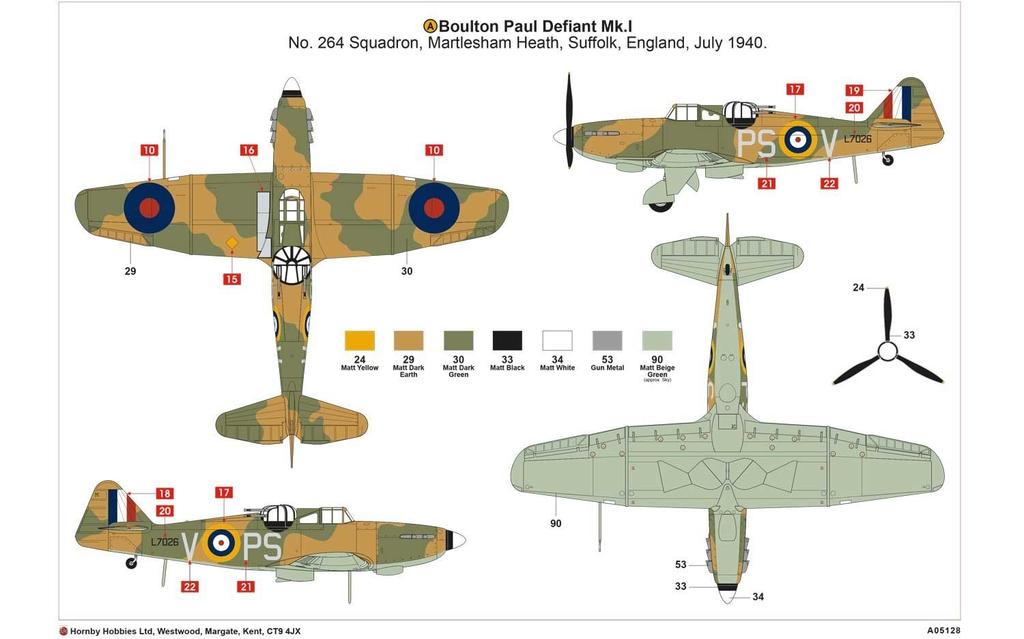 Airfix 1/48 Boulton Paul Defiant Mk.I Plastic Model