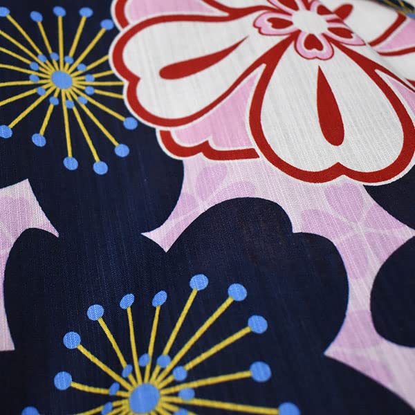 Kimono Yukata Tailored Sakura [Fashionable Iroha] (Pink/Navy)