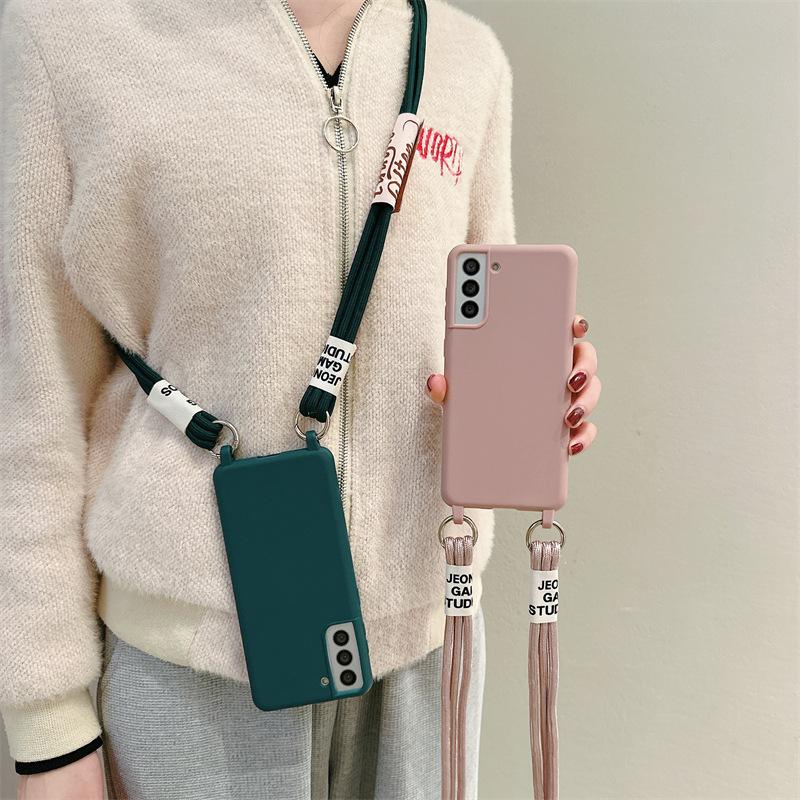 Candy Color Lanyard Integrated Soft Shell for Women Suitable for Samsung S25 UltraS24S23 Mobile Phone Case for Women A16A06 Japanese and Korean